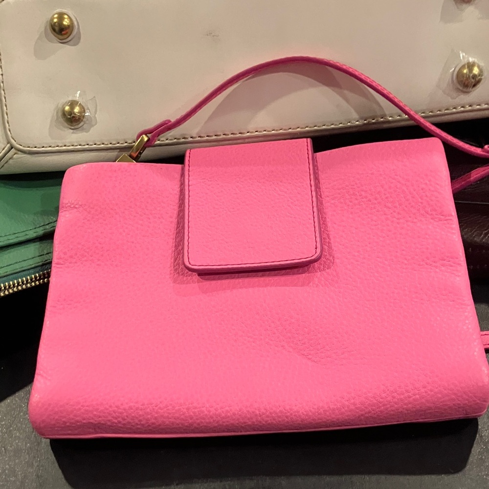 Fossil Pink Leather Clutch and cute credit card holder